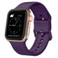 Purple silicone watch band with pin buckle and perforated strap holes