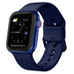 Midnight blue silicone watch band with pin buckle and perforated strap holes