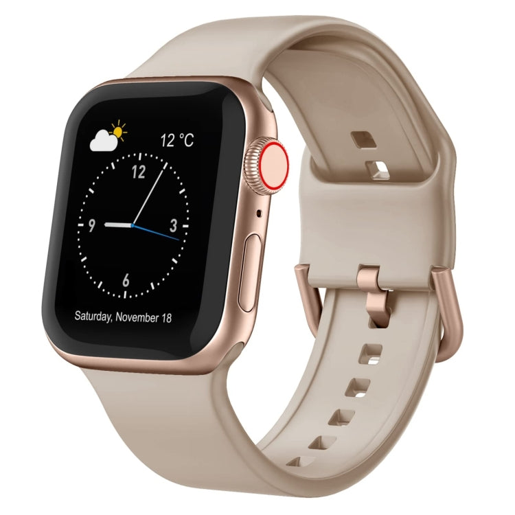 Silicone watch band with pin buckle, beige
