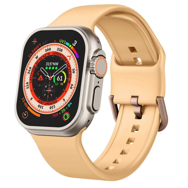 Silicone watch band with pin buckle, light gold