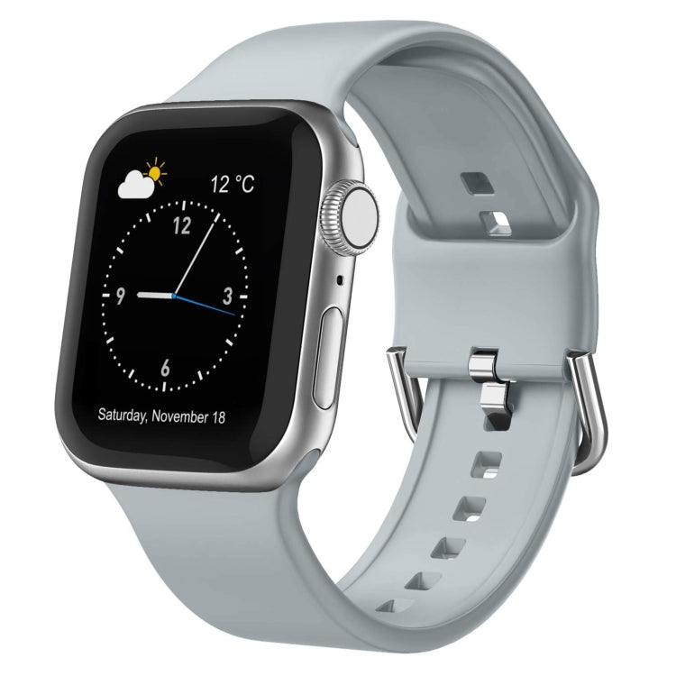 Silicone watch band with pin buckle, light gray-blue