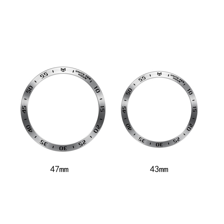 Protective watch bezel ring, shown in 47mm and 43mm sizes