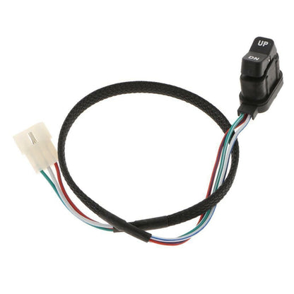 Outboard motor tilt lift switch with UP/DN rocker and attached black wiring harness