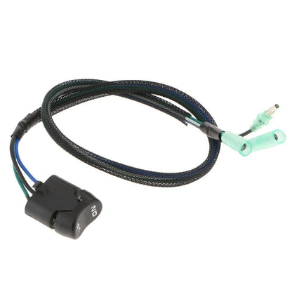 Outboard tilt lift switch wiring harness with black UP/DN switch and braided cable