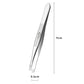 Stainless steel eyebrow tweezer with slim angled tip and ridged grip