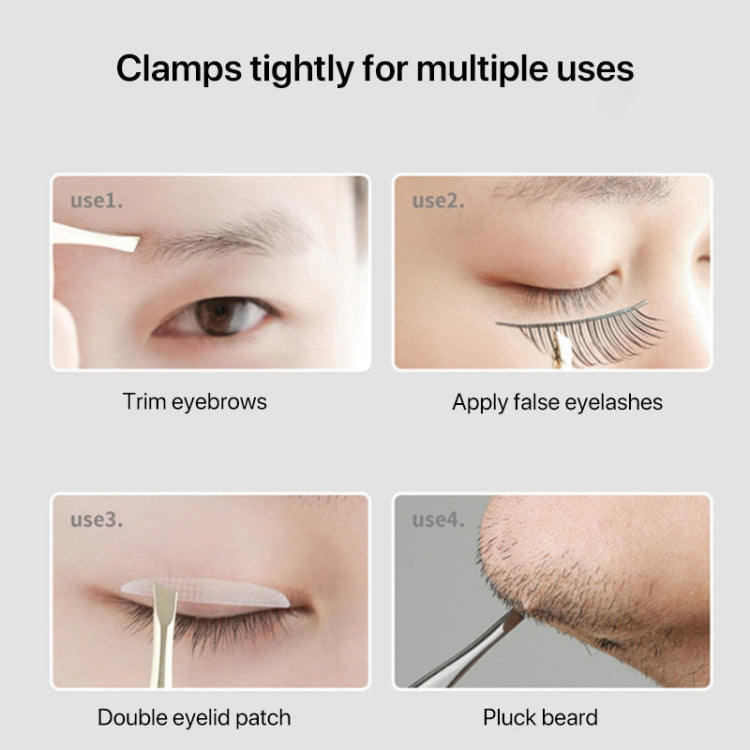 Stainless steel eyebrow tweezers for trimming brows and grooming facial hair