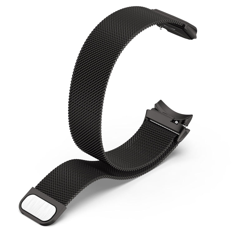 Milan metal watch band with magnetic clasp, black mesh strap
