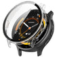Clear tempered glass PC watch case with integrated screen film and black frame