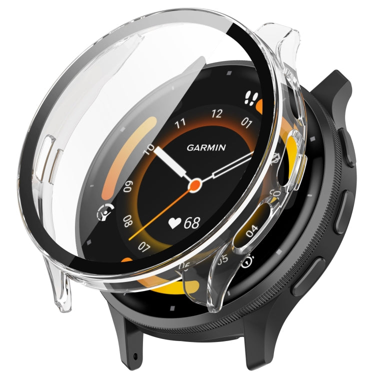Clear tempered glass PC watch case with integrated screen film and black frame