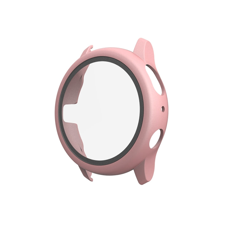 Pink protective watch bezel case showing front opening and side grip cutouts