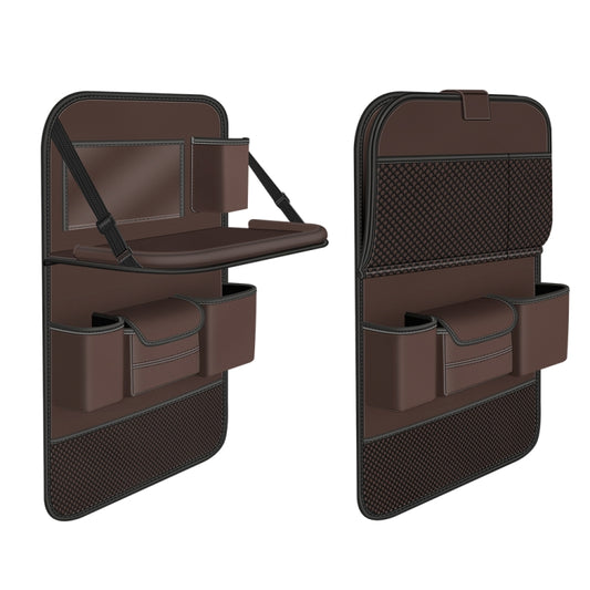 4041 Napa Texture Leather Car Seat Back Storage Bag Folding Dining Table, 4041 (Black), 4041 (Grey), 4041 (Brown)