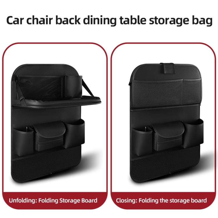 Black car chair back dining table storage bag with foldable storage board