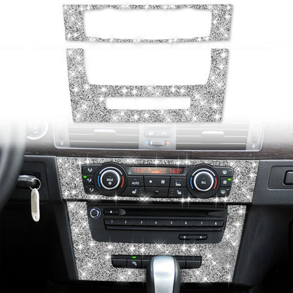 For BMW 3 Series E90 / E92 2005-2012 Car Aircondition CD Control Panel Premium Diamond Decorative Sticker, Aircondition Control Panel Premium A
