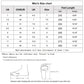 Men's size chart for swim shoes with US and EU sizing and foot-length guide