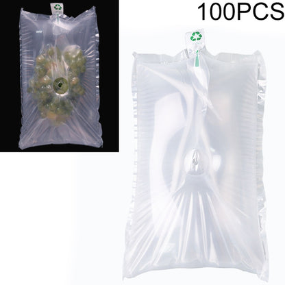 White inflatable grape protective bag, sealed pouch with vented air chamber openings