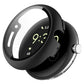 Black integrated protective watch case with clear tempered screen film overlay