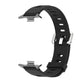 Black silicone watch band with vented holes and metal clasp parts for fitting