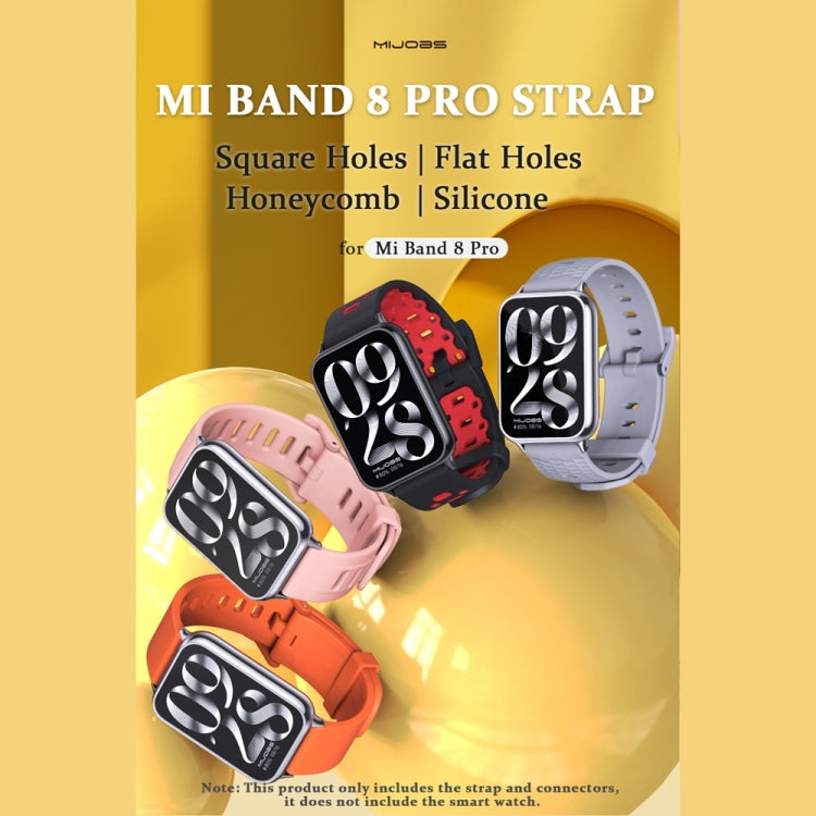 Silicone watch band set with square and flat hole perforations in several colors
