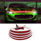 LED hood light strips with red scan-through running light effect on a car