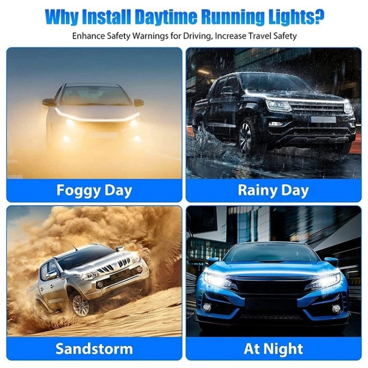Infographic showing car visibility benefits for LED daytime running hood lights