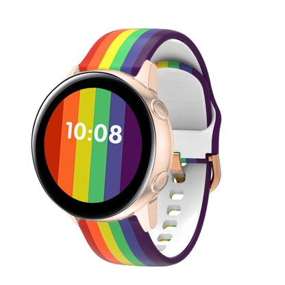 Universal Rainbow Silicone Replacement Strap Watchband, 20mm, 22mm