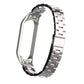 Silver stainless steel double-spring strap with link band and clasp for fitness tracker