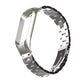 Silver stainless steel double-spring wrist strap with metal link band and clasp