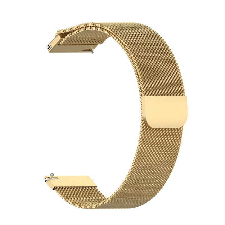 Gold 22mm Milanese magnetic metal watch strap, mesh band with clasp