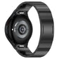 Dark gray metal watch band with one-bead link design, side view on smartwatch