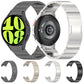 Metal watch band set with one-bead links in black and silver, plus spare bands