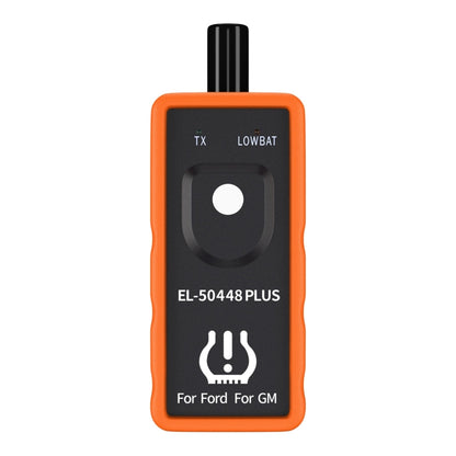 2-in-1 TPMS tire pressure reset and detection tool, orange with black display panel