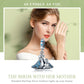 Sterling silver bird bracelet with blue inlaid gems and mother-and-chick bird charm