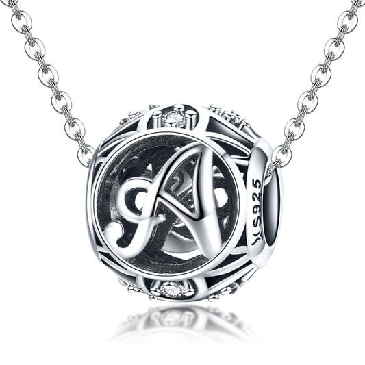 S925 Sterling Silver 26 English Letter Beads DIY Bracelet Necklace Accessories, A, B, C, D, E, F, G, H, I, J, K, L, M, N, O, P, Q, R, S, T, U, V, W, X, Y, Z