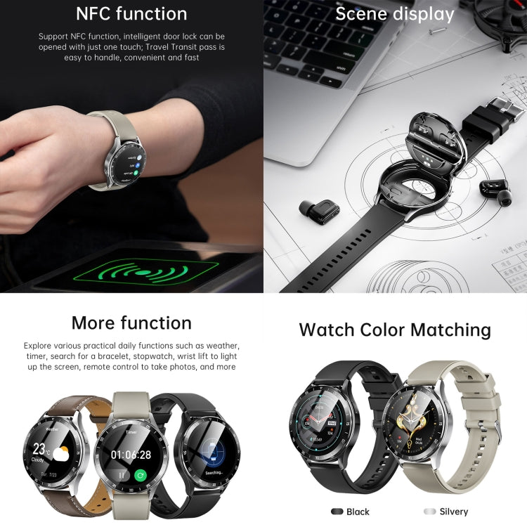 Smartwatch with NFC function and color-matched bands, shown in several strap tones