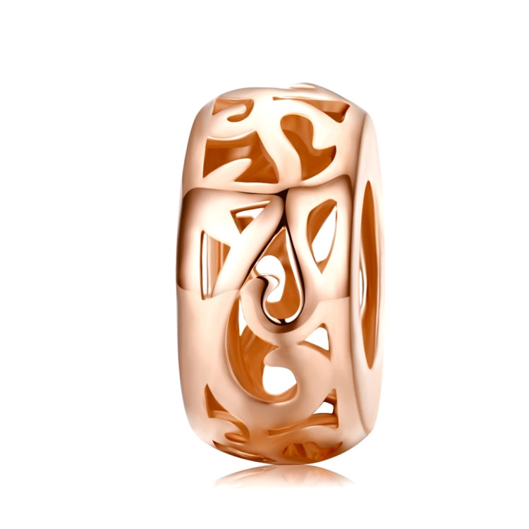 Rose gold hollow filigree charm bead for DIY bracelet
