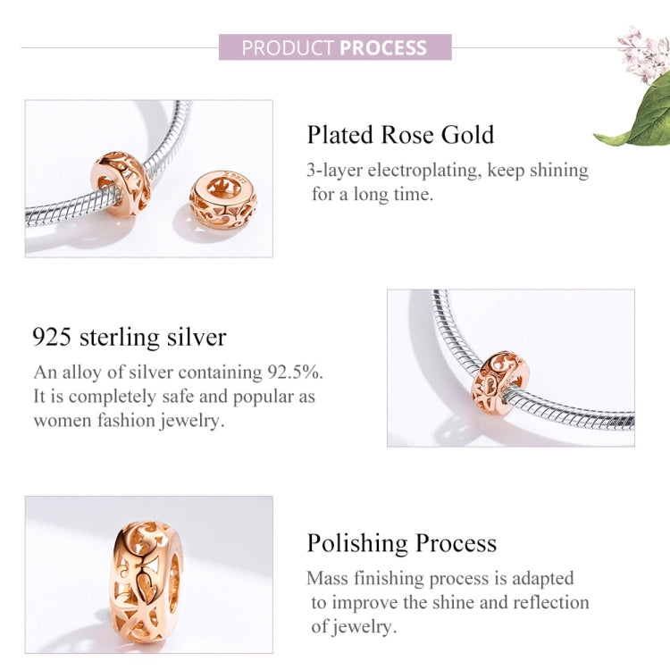 Rose gold plated bead with 925 sterling silver process infographic