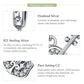 Sterling silver violin pendant details with oxidized finish and pavé zircon setting