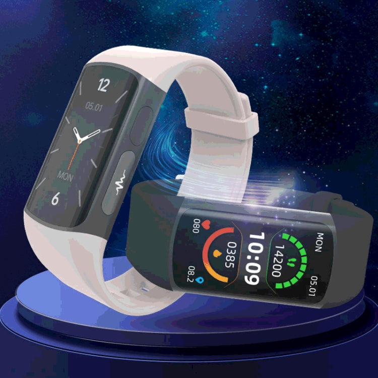 Smartwatch bracelet showing health monitor and digital graph on screen