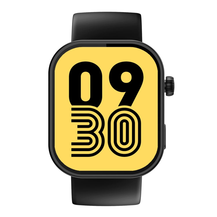 Black voice-calling smartwatch with yellow 09:30 display, rectangular case