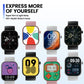 Multi-color smartwatch set with square screens and silicone straps