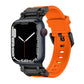 Apple Watch with orange TPU band and black connectors