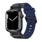 Apple Watch with navy blue TPU band and black connectors