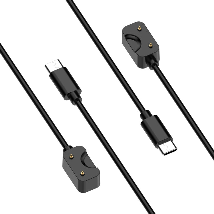 Black Galaxy Fit 3 charging cable with USB-C plug and two-pin watch connector