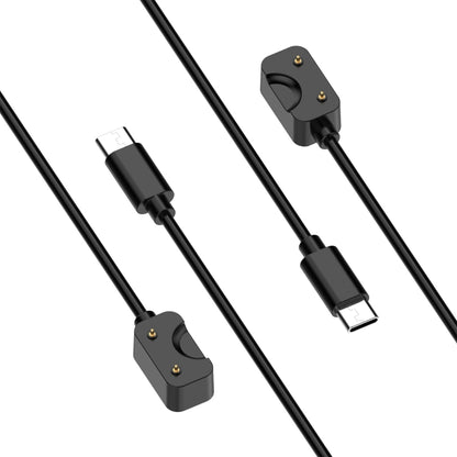 Black Galaxy Fit 3 charging cable with USB-C plug and two-pin watch connector