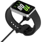 Black Galaxy Fit 3 charging cable connected to a smartwatch on its band