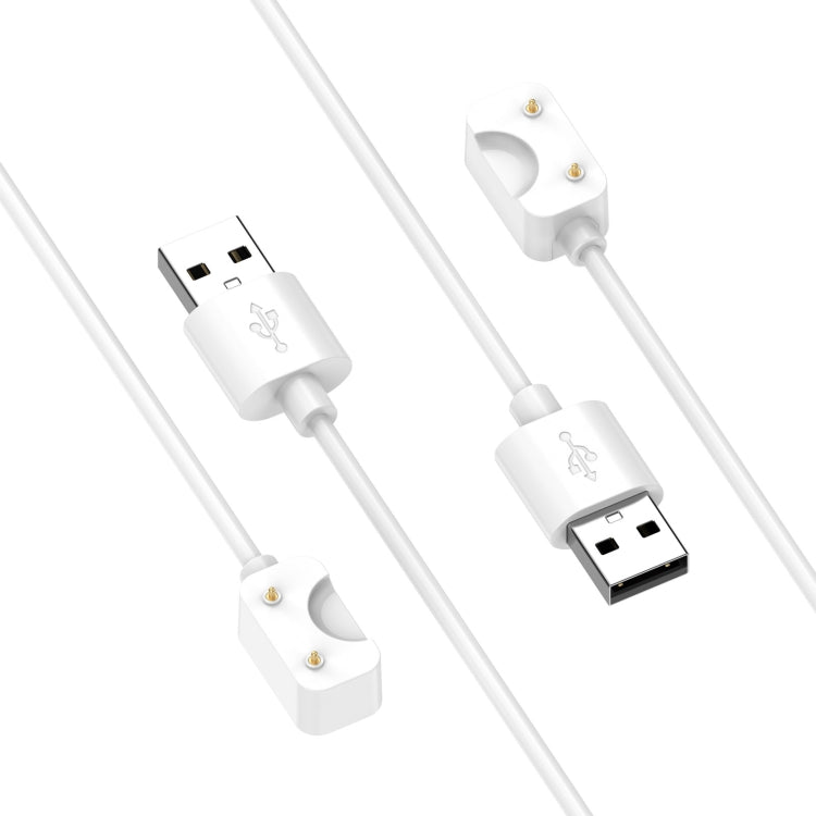 White Galaxy Fit 3 charging cable with USB-A plug and two-pin watch connector
