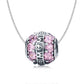 Sterling silver pendant necklace with pink crystal bead charm