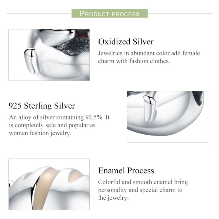 Sterling silver hamster charm bead detail with oxidized and enamel process callouts