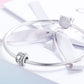 S925 sterling silver bracelet with heart charm beads