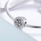 S925 sterling silver bracelet with tree of life charm and clear bead accents